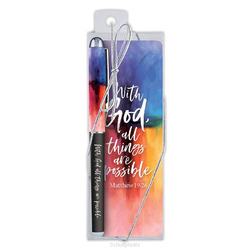 PEN/BOOKMARK WITH GOD ALL THINGS - 195002069305
