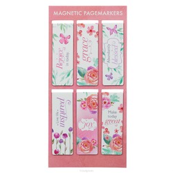 FLOWERS - MAGNETIC PAGEMARKERS - SET OF 6 - 6006937138520