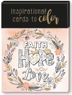 FAITH HOPE LOVE - KLEURKAARTEN - BOXED COLORING CARDS - 6006937143289
