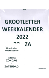 WEEKKALENDER XL 2022 GROOTLETTER - 7438239689698