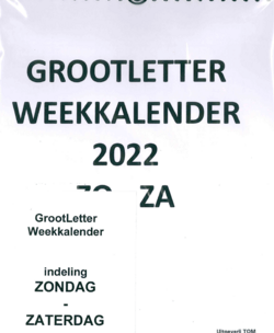 WEEKKALENDER XL 2022 GROOTLETTER - 7438239689698