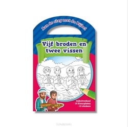 VIJF BRODEN EN TWEE VISSEN INCL STICKERS - KLEURBOEK MET HANDVAT - 9789465020532